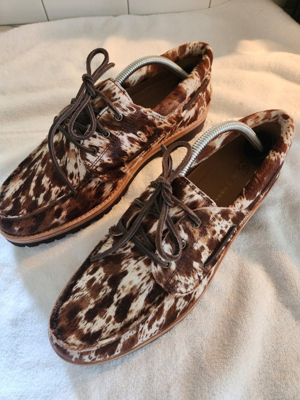 Sperry x Colour Plus Companie Captain's Oxford Calf Hair Cow Print Men's 10